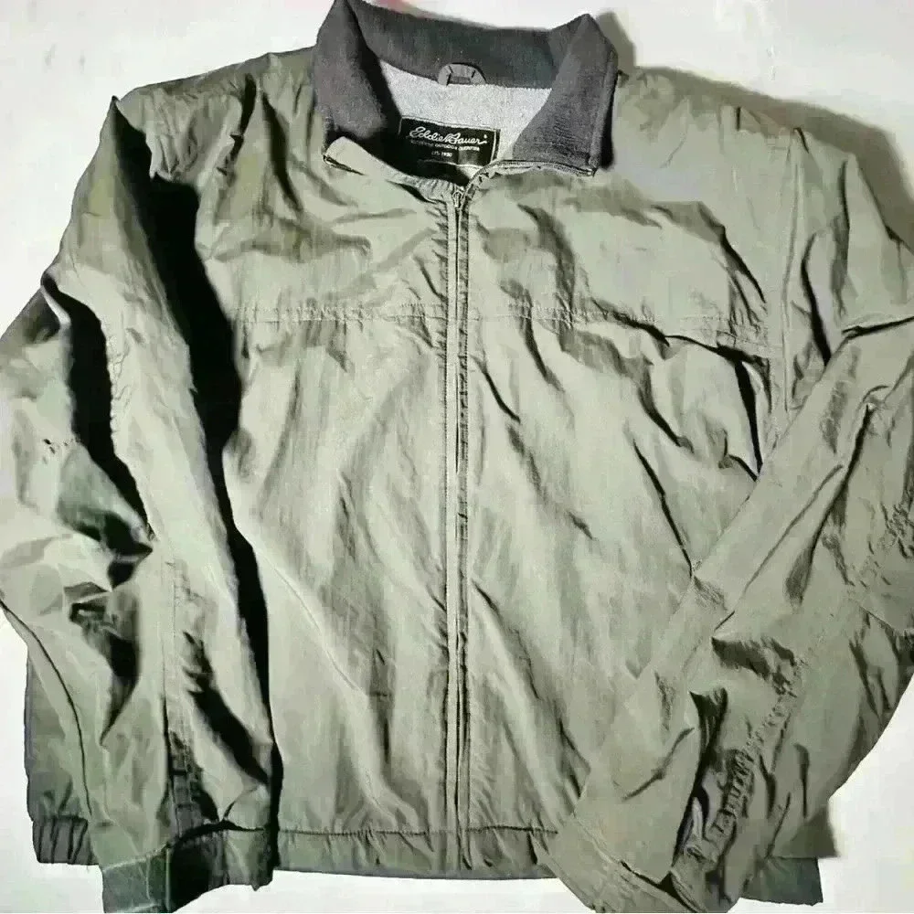 Eddie Bauer XXXL Men’s Full Zip Green Jacket (Fits Like an XL see measurements)